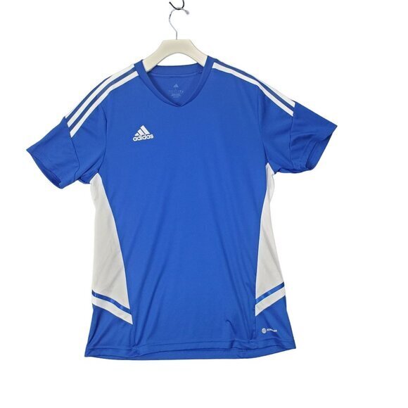 ADIDAS Mens Jersey Large Condivo 22‎ Soccer Aeroready Moisture Wicking Logo Blue - Picture 1 of 12